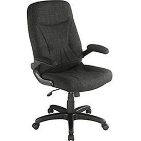 GLOBAL INDUSTRIAL Executive Chair with Arms, Mid Back, Fabric, Black 277491